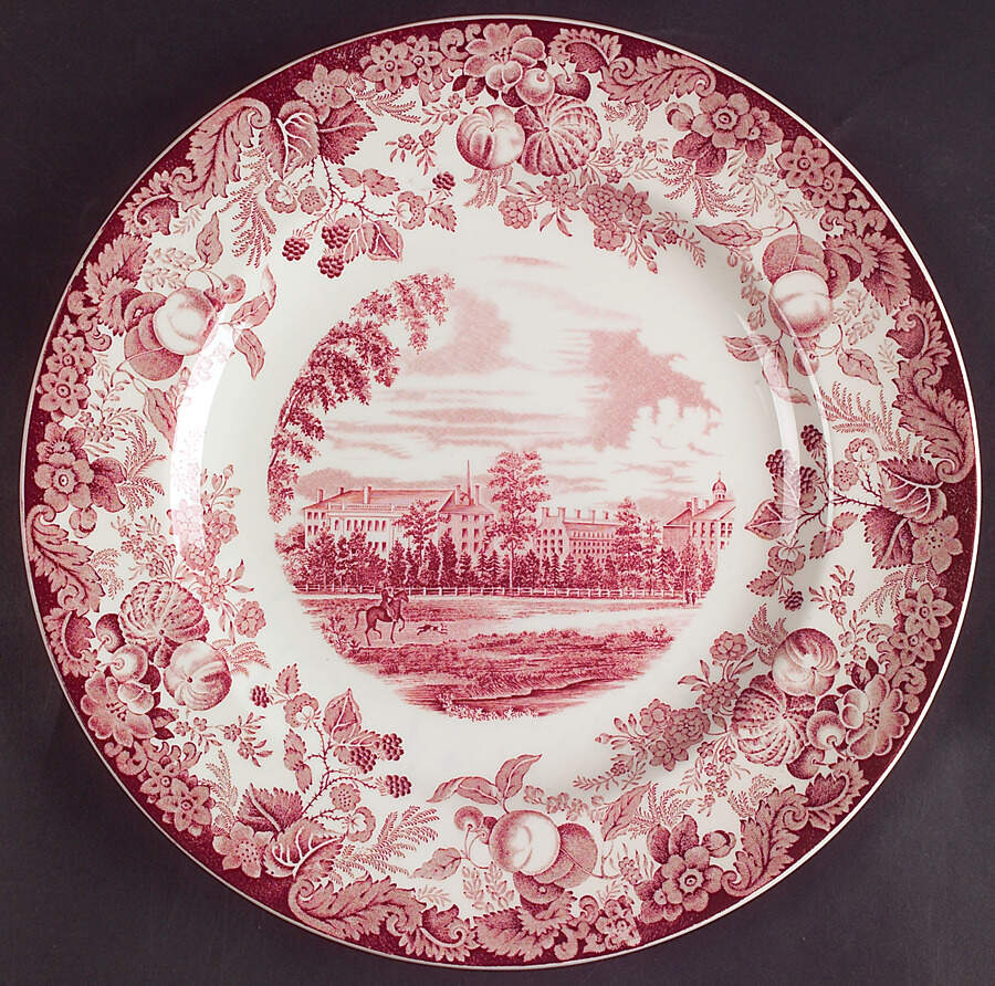 Harvard University Pink (No Gold Trim) Dinner Plate by Wedgwood-1