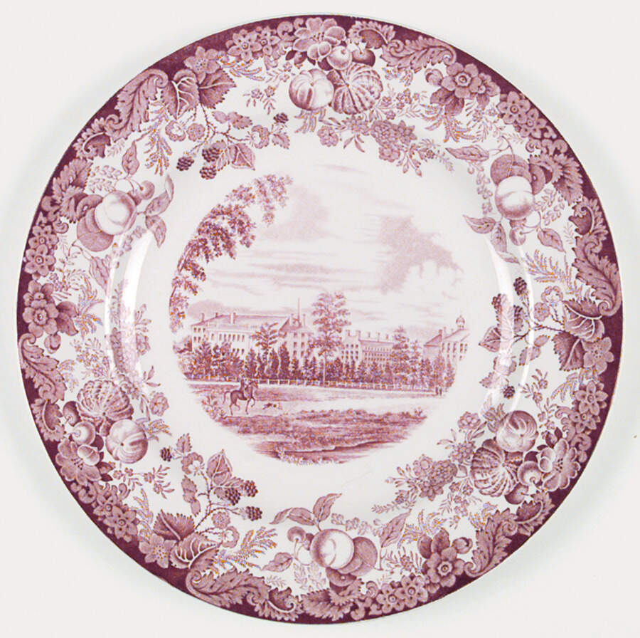 Harvard University Pink (No Gold Trim) Dinner Plate by Wedgwood-1