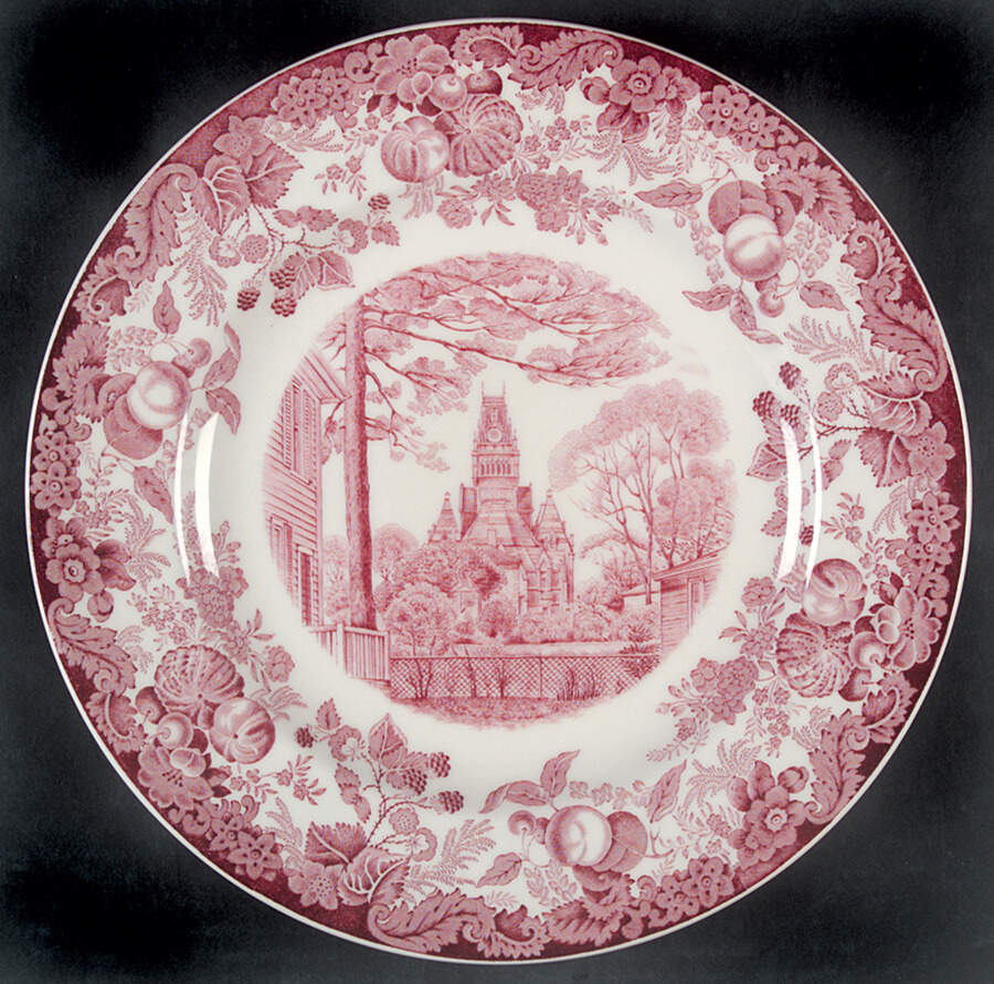 Harvard University Pink (No Gold Trim) Dinner Plate by Wedgwood-1