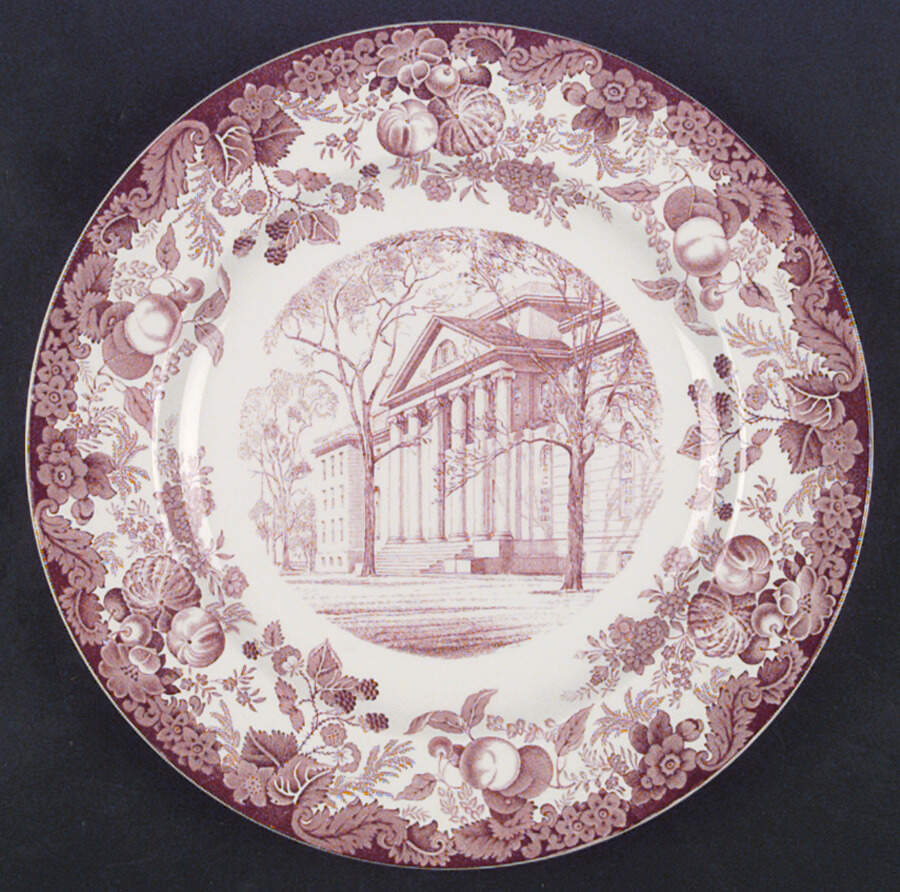 Harvard University Pink (No Gold Trim) Dinner Plate by Wedgwood-1