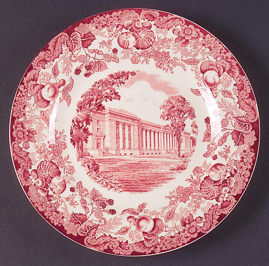 Harvard University Pink (No Gold Trim) Luncheon Plate by Wedgwood-1