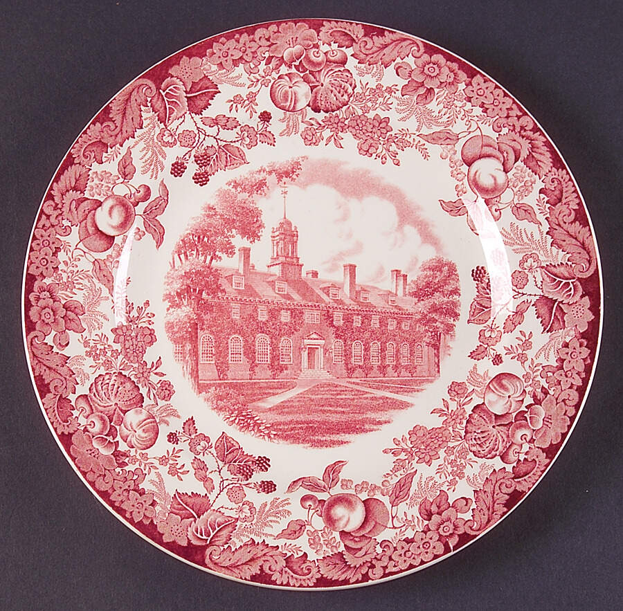 Harvard University Pink (No Gold Trim) Luncheon Plate by Wedgwood-1