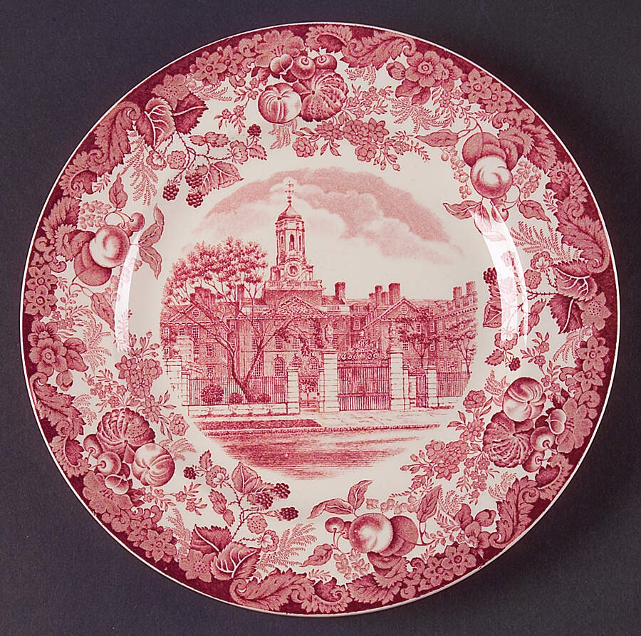 Harvard University Pink (No Gold Trim) Luncheon Plate by Wedgwood-1