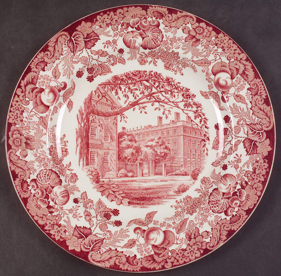 Harvard University Pink (No Gold Trim) Luncheon Plate by Wedgwood-1