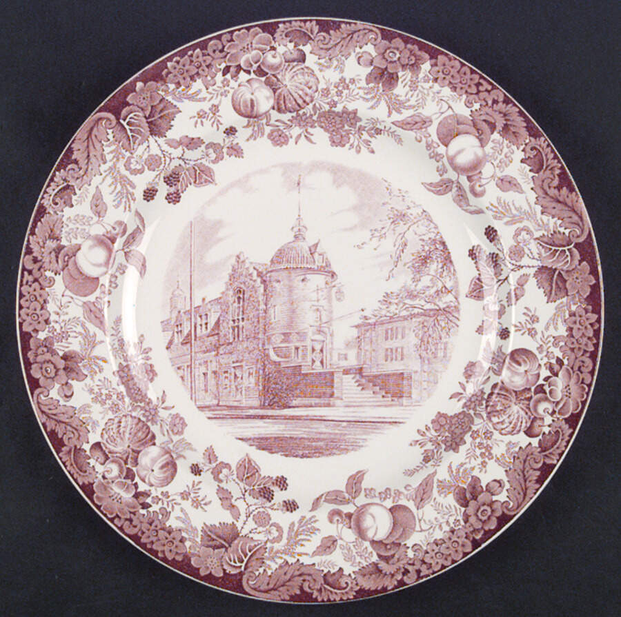 Harvard University Pink (No Gold Trim) Dinner Plate by Wedgwood-1