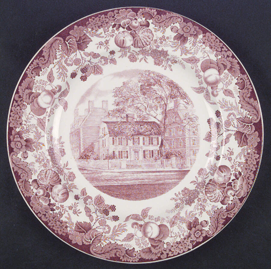 Harvard University Pink (No Gold Trim) Dinner Plate by Wedgwood-1