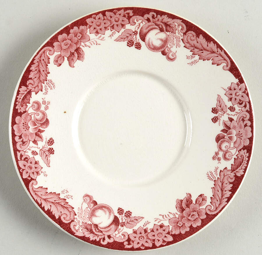 Harvard University Pink (No Gold Trim) Saucer for Flat Demitasse Cup by Wedgwood-1