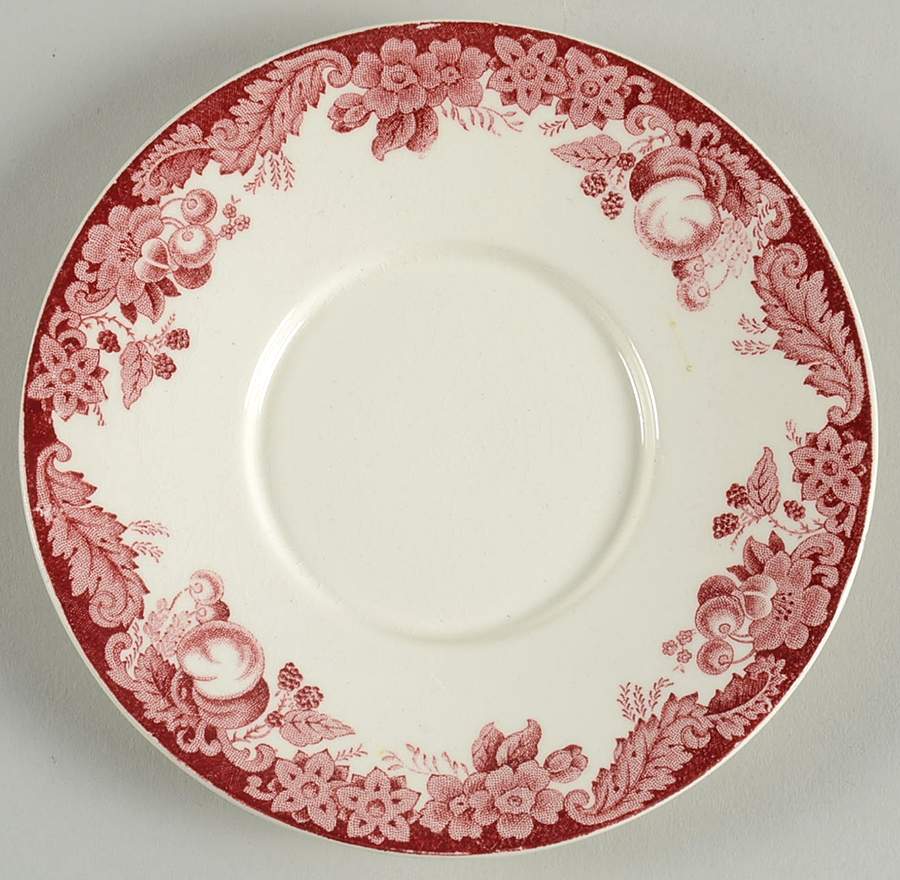 Harvard University Pink (No Gold Trim) Saucer for Flat Demitasse Cup by Wedgwood-1