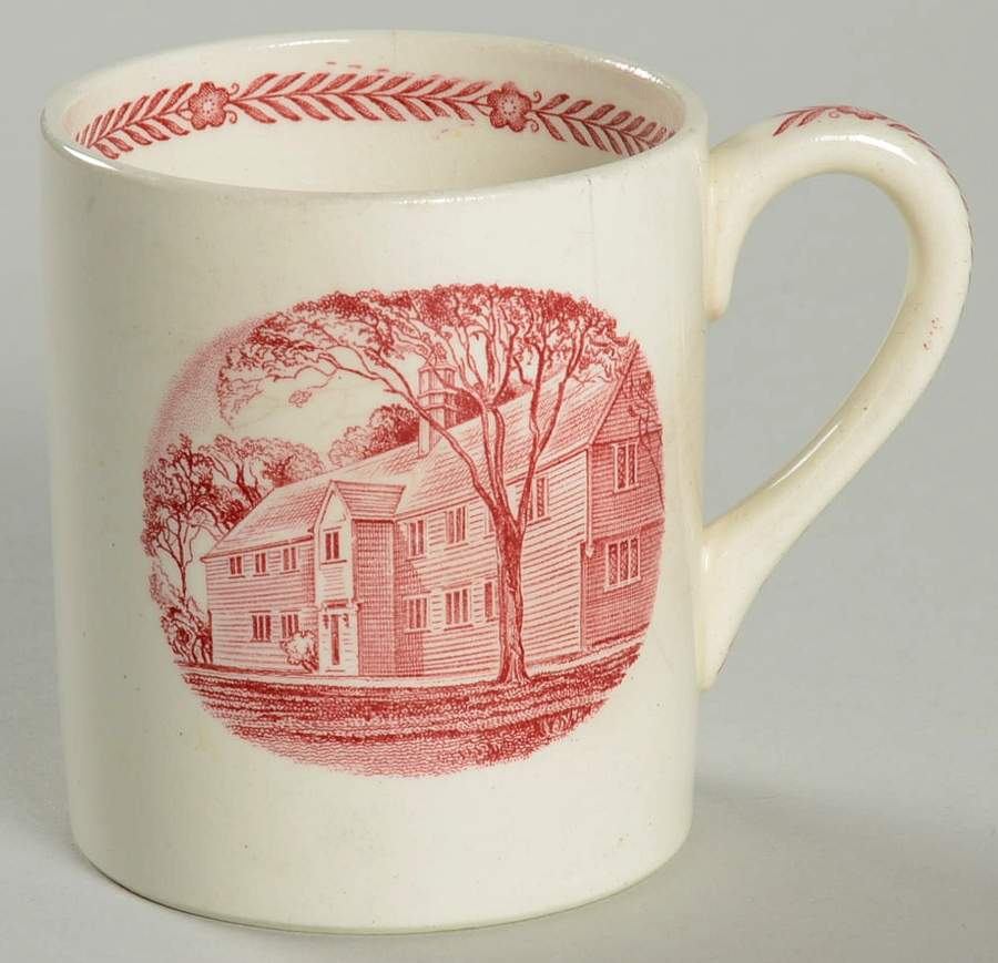 Harvard University Pink (No Gold Trim) Flat Demitasse Cup by Wedgwood-1