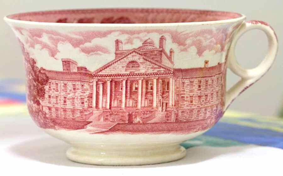 Harvard University Pink (No Gold Trim) Footed Cup by Wedgwood-1