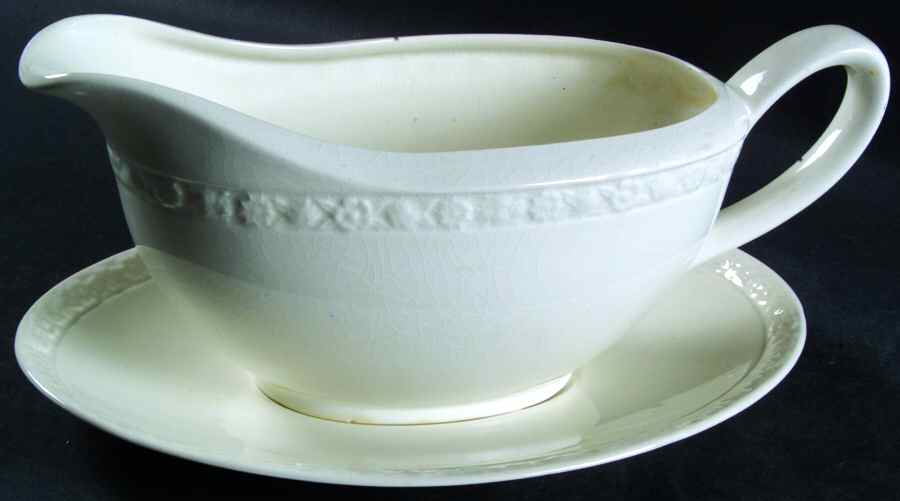 Hedge Rose Gravy Boat & Underplate by Wedgwood-1