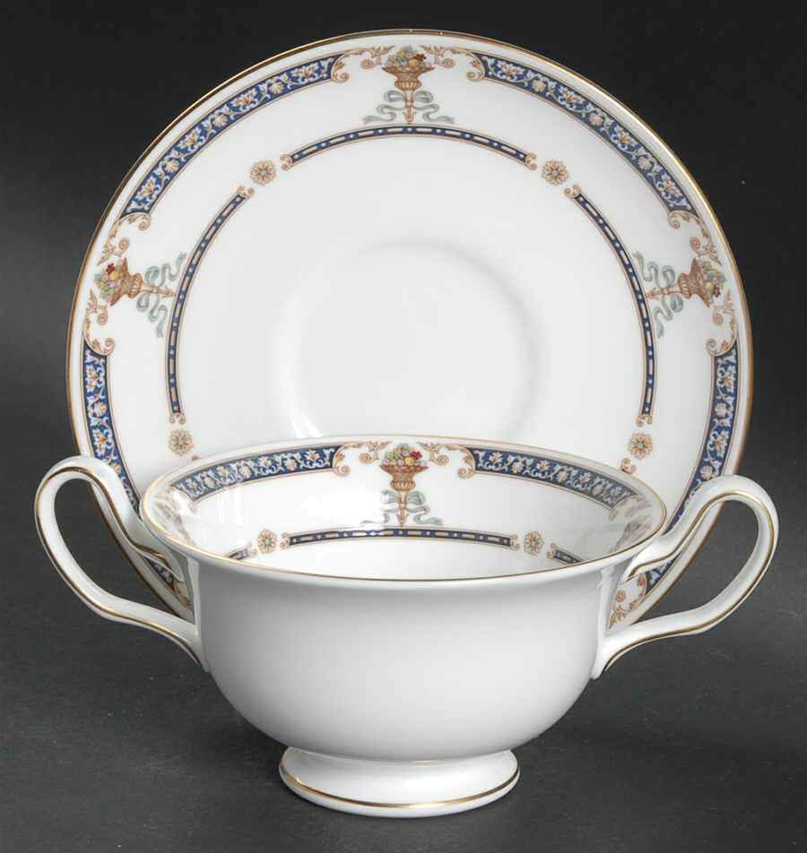 Highgrove Footed Cream Soup Bowl & Saucer Set by Wedgwood-1