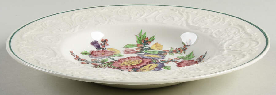Hollyhock Large Rim Soup Bowl by Wedgwood-1