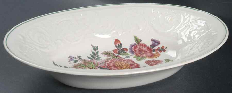 Hollyhock 10" Oval Vegetable Bowl by Wedgwood-1