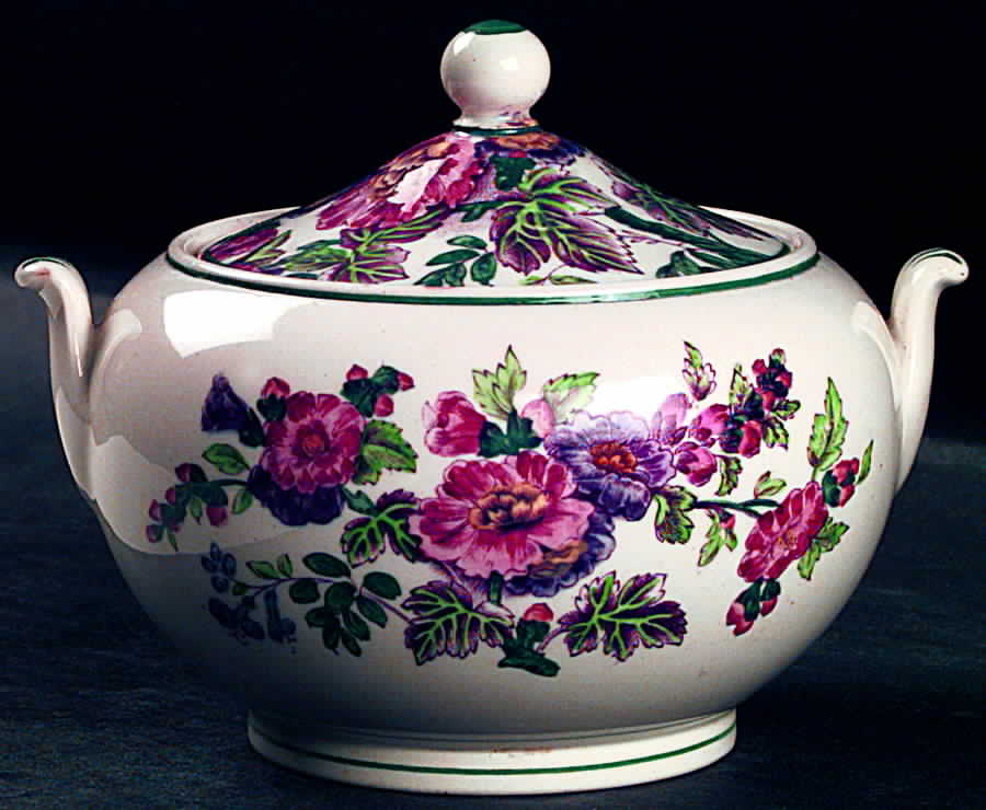 Hollyhock Sugar Bowl & Lid by Wedgwood-1