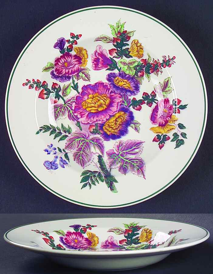 Hollyhock Large Rim Soup Bowl by Wedgwood-1