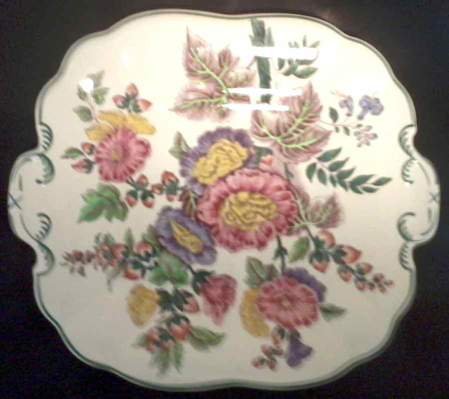 Hollyhock Square Handled Cake Plate by Wedgwood-1