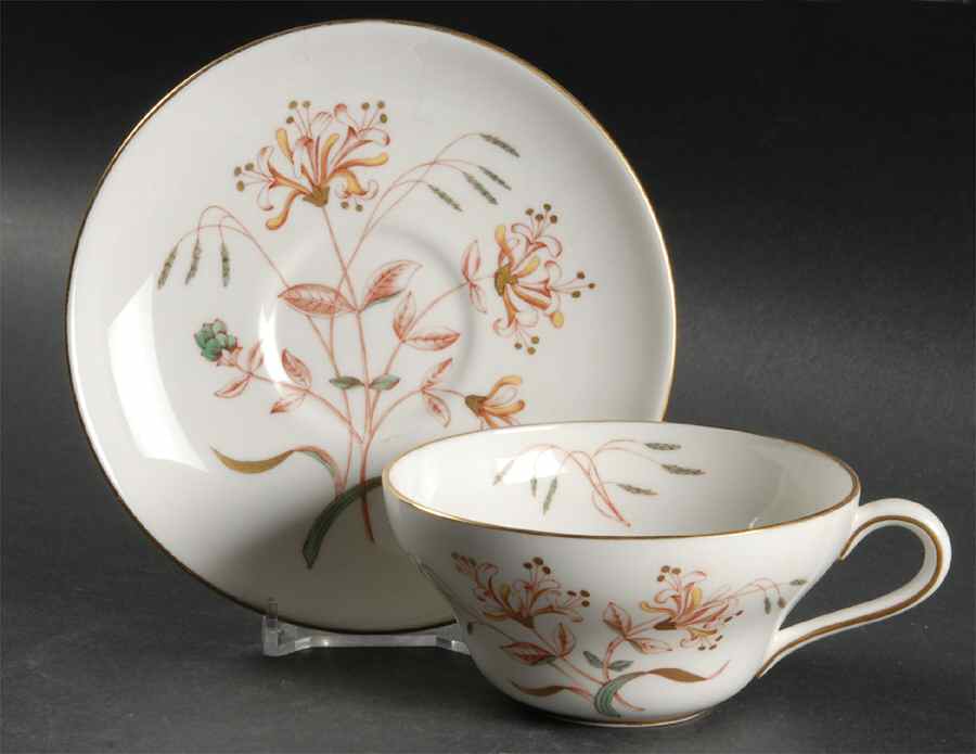 Honeysuckle Rust Flat Cup & Saucer Set by Wedgwood-1