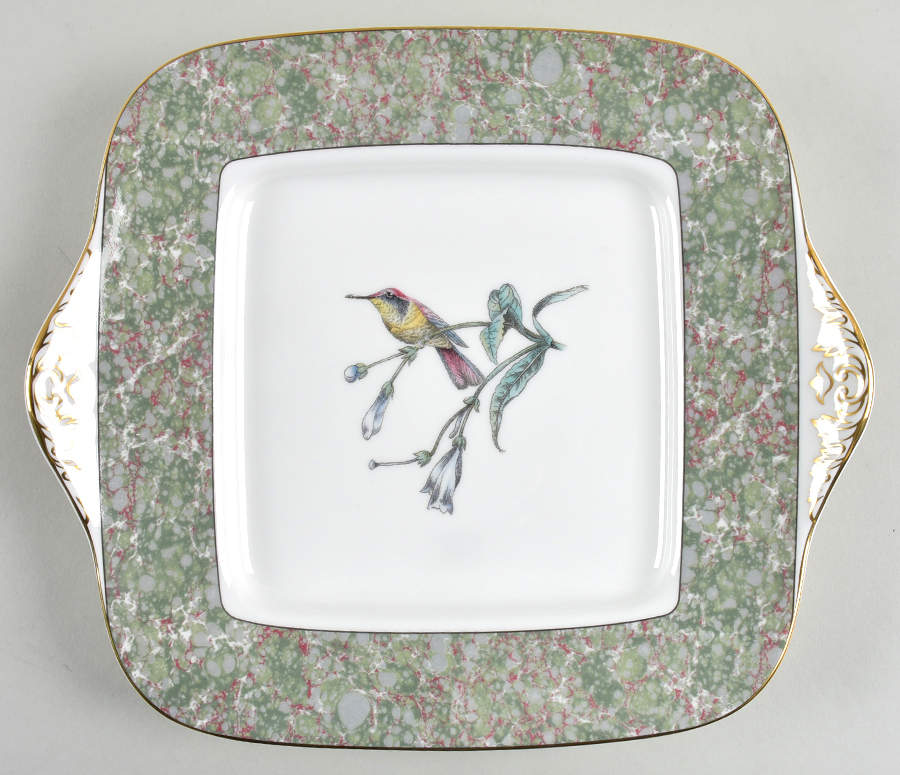 Humming Birds Square Handled Cake Plate by Wedgwood-1