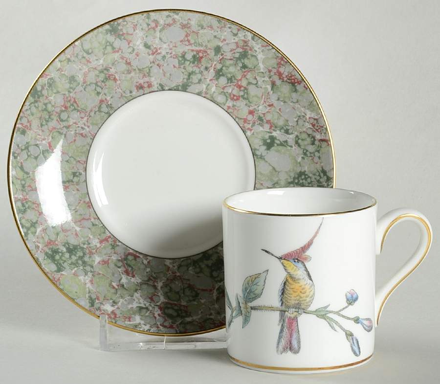 Humming Birds Bond Shape Demitasse Cup and Saucer Set by Wedgwood-1