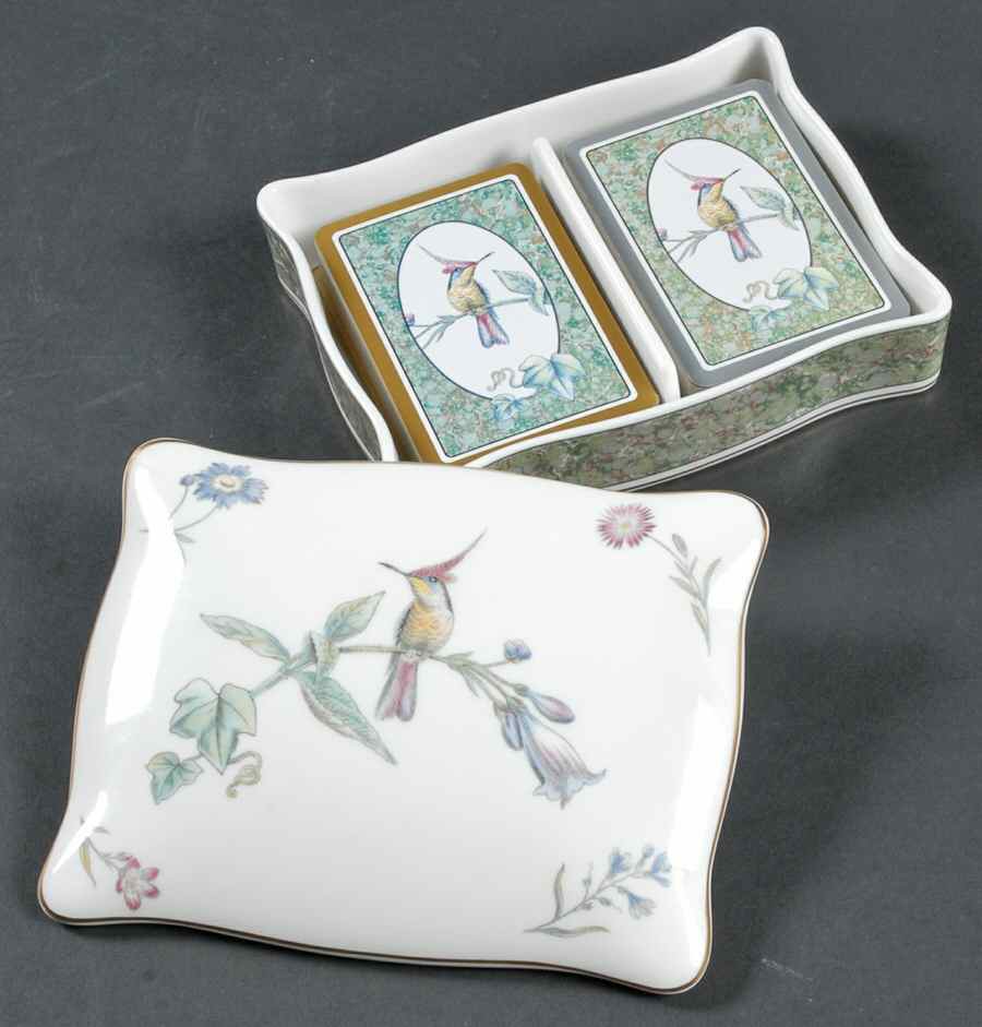 Humming Birds Double Deck Playing Card Box & Lid with Cards by Wedgwood-1