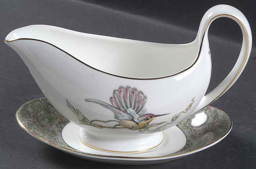 Humming Birds Gravy Boat & Underplate by Wedgwood-1