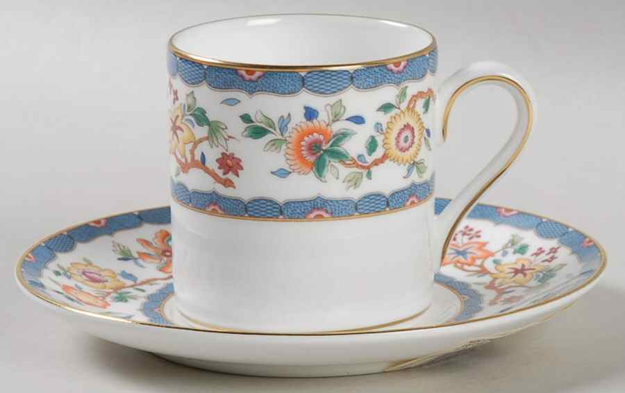 Huntingdon Bond Shape Demitasse Cup and Saucer Set by Wedgwood-1