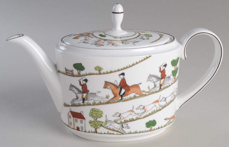 Hunting Scene Teapot & Lid by Wedgwood-1