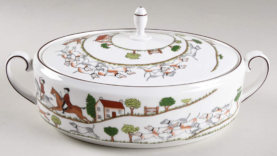 Hunting Scene Oval Covered Vegetable by Wedgwood-1