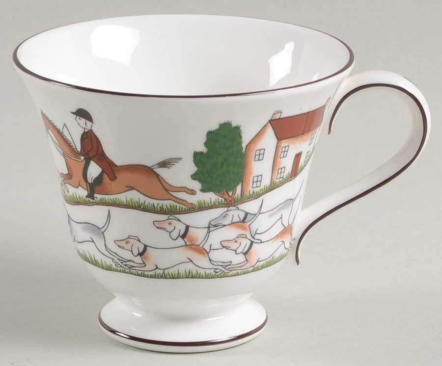 Hunting Scene Victoria Shape Footed Cup by Wedgwood-1
