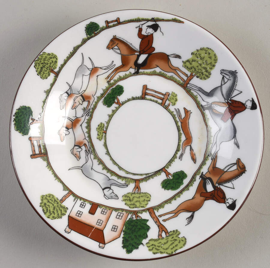 Hunting Scene Saucer for Imperial Flat Cup by Wedgwood-1