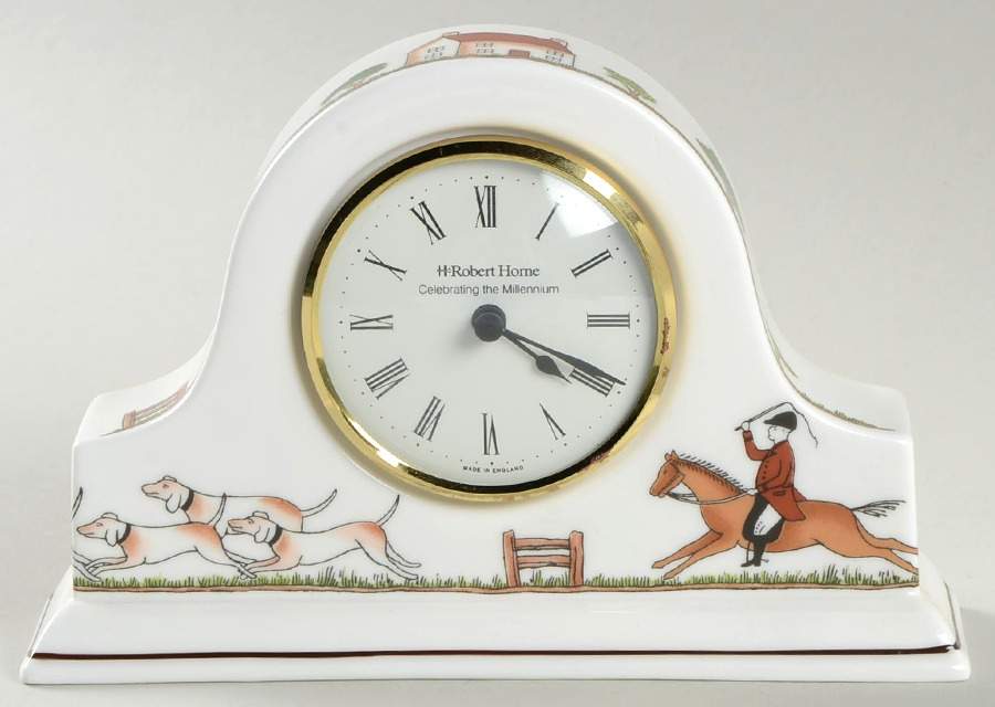 Hunting Scene Mantel Clock by Wedgwood-1
