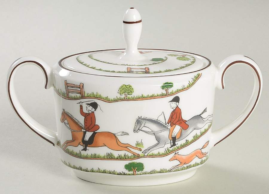 Hunting Scene Sugar Bowl & Lid by Wedgwood-1
