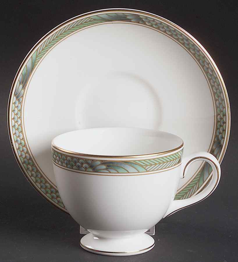 Icarus Footed Cup & Saucer Set by Wedgwood-1
