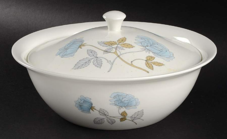 Ice Rose (No Trim) Round Covered Vegetable by Wedgwood-1