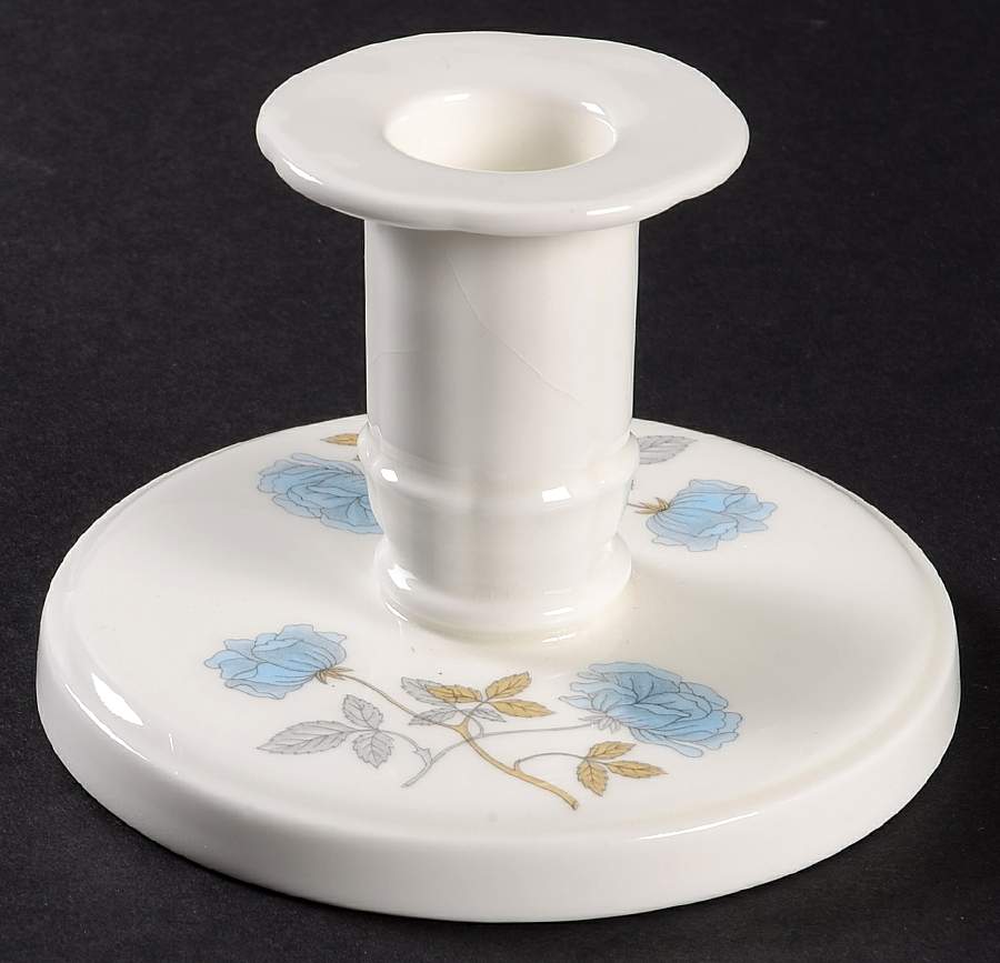 Ice Rose (No Trim) Single Light Candlestick by Wedgwood-1