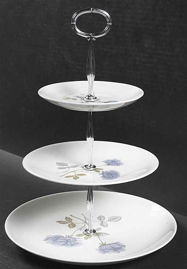 Ice Rose (No Trim) 13 7/8"-14 1/4" 3-Tiered Serving Tray(DP,SP,BB) HC by Wedgwood-1
