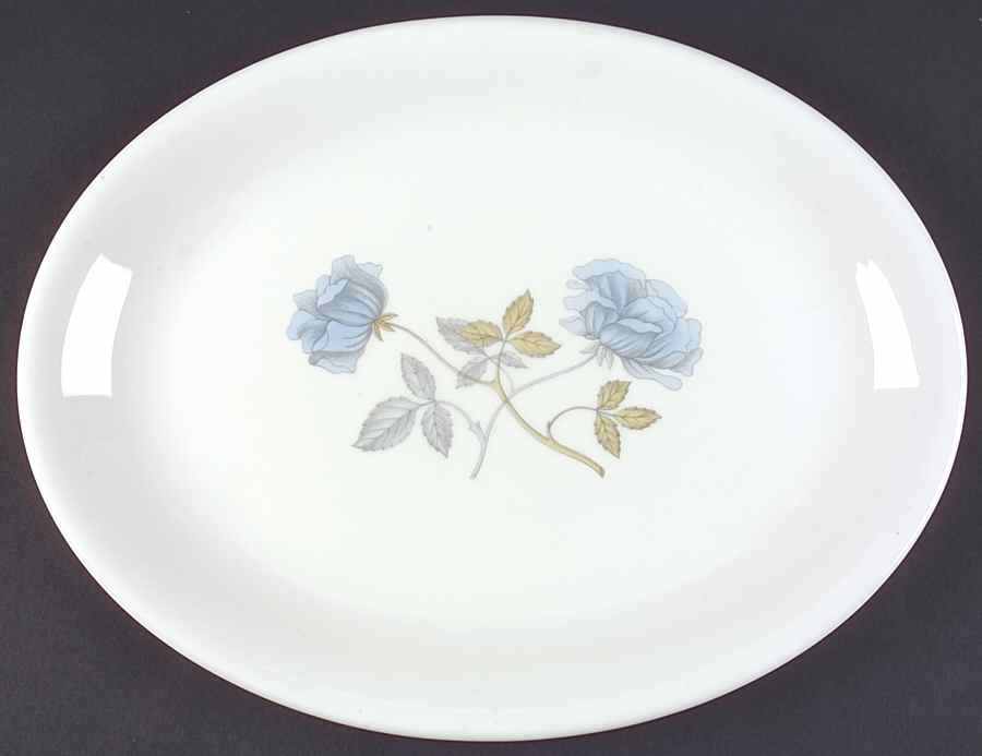 Ice Rose (No Trim) 13" Oval Serving Platter by Wedgwood-1