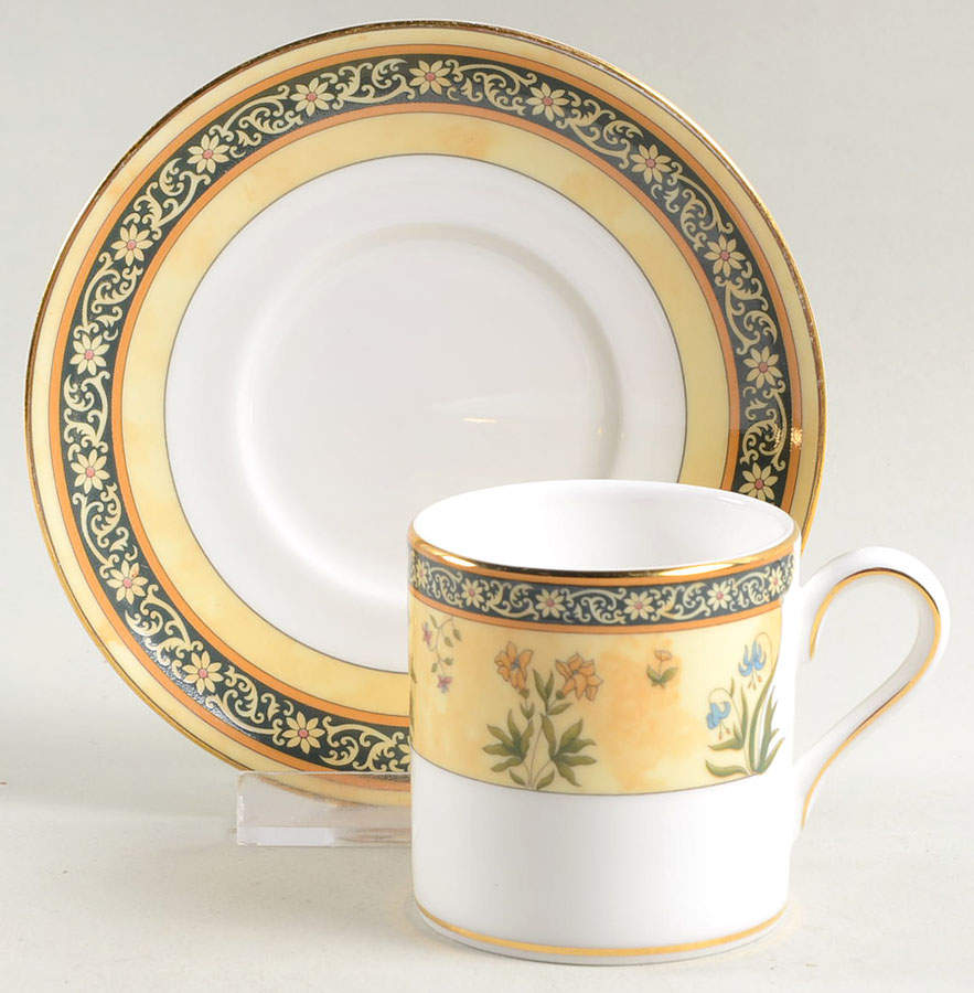 India Bond Shape Demitasse Cup and Saucer Set by Wedgwood-1