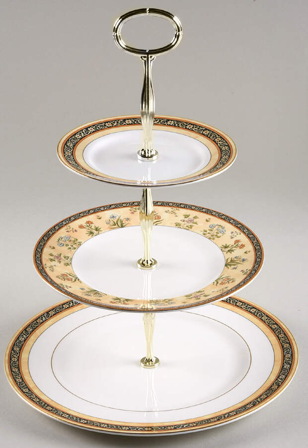 India 13 7/8"-14 1/4" 3-Tiered Serving Tray(DP,SP,BB) HC by Wedgwood-1