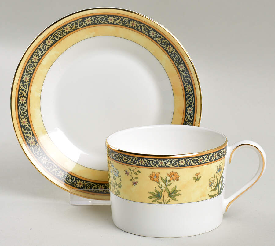 India Flat Cup & Saucer Set by Wedgwood-1
