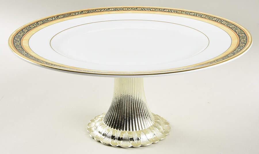 India Cake Stand with 4"-5" Metal Pedestal  Hc by Wedgwood-1