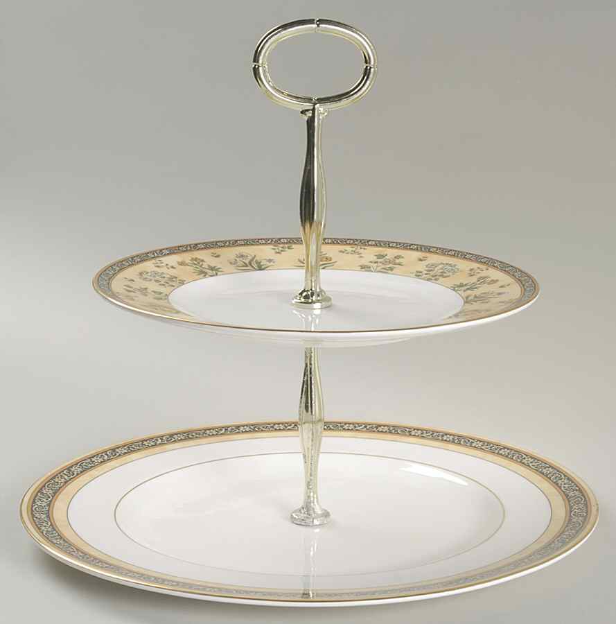 India 6 5/8"-10"  2 Tiered Serving Tray (Dp, Sp) HC by Wedgwood-1