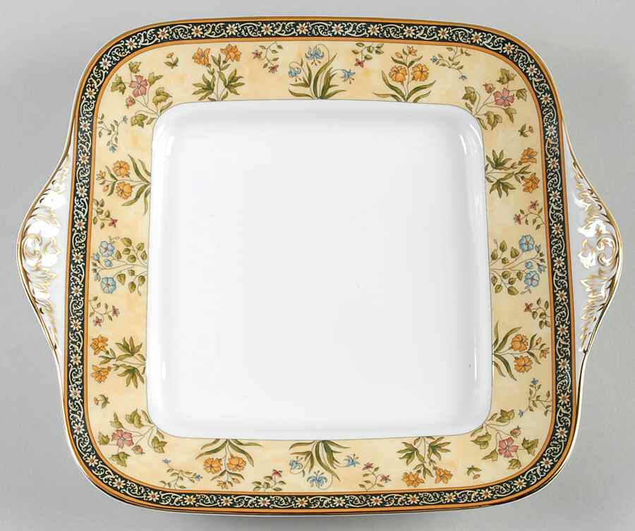 India Square Handled Cake Plate by Wedgwood-1