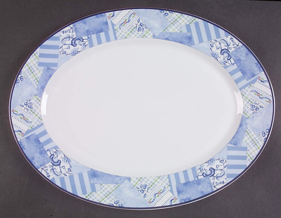 Indigo 14" Oval Serving Platter by Wedgwood-1