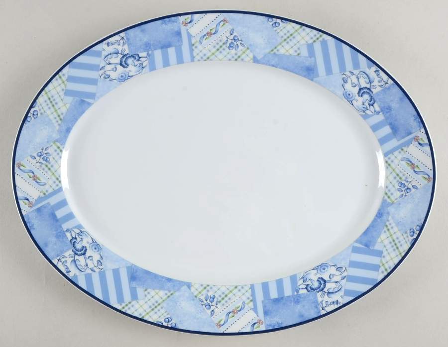 Indigo 15" Oval Serving Platter by Wedgwood-1