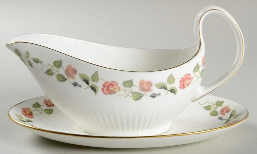 India Rose Gravy Boat & Underplate by Wedgwood-1