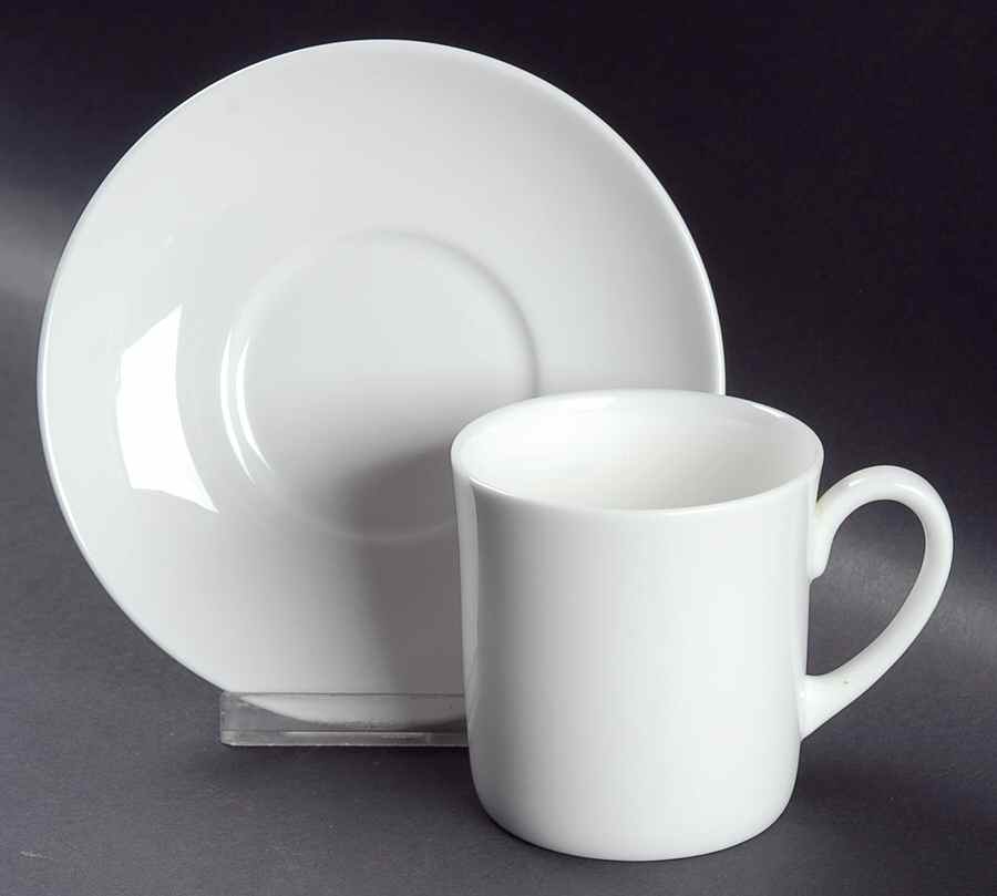 Inspiration White Flat Cup & Saucer Set by Wedgwood-1
