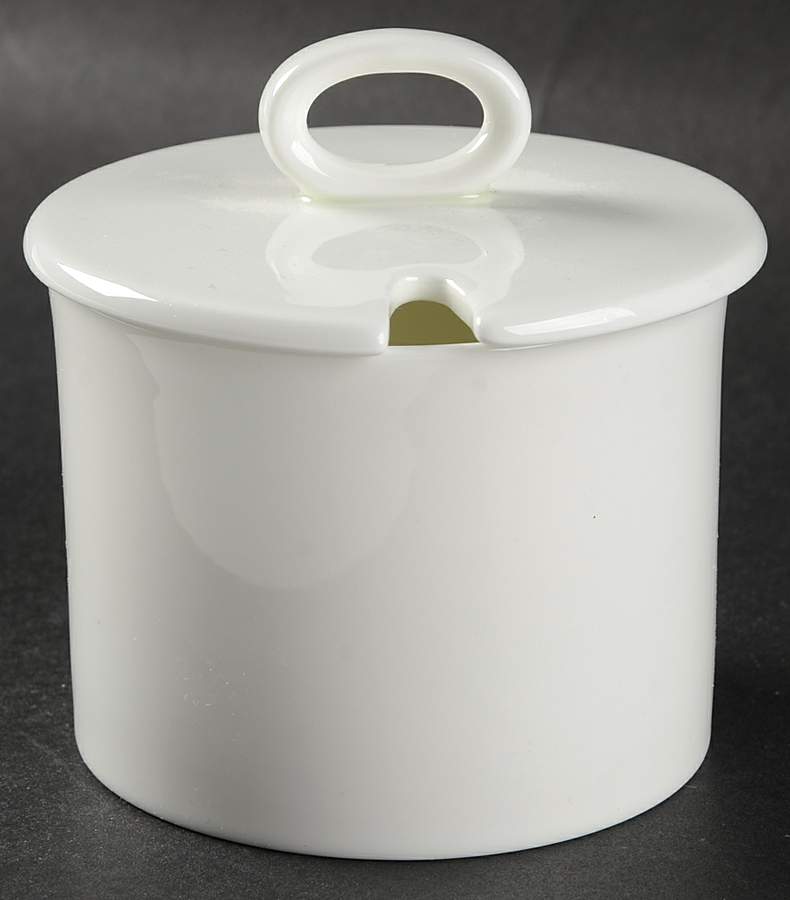 Inspiration White Sugar Bowl & Lid by Wedgwood-1