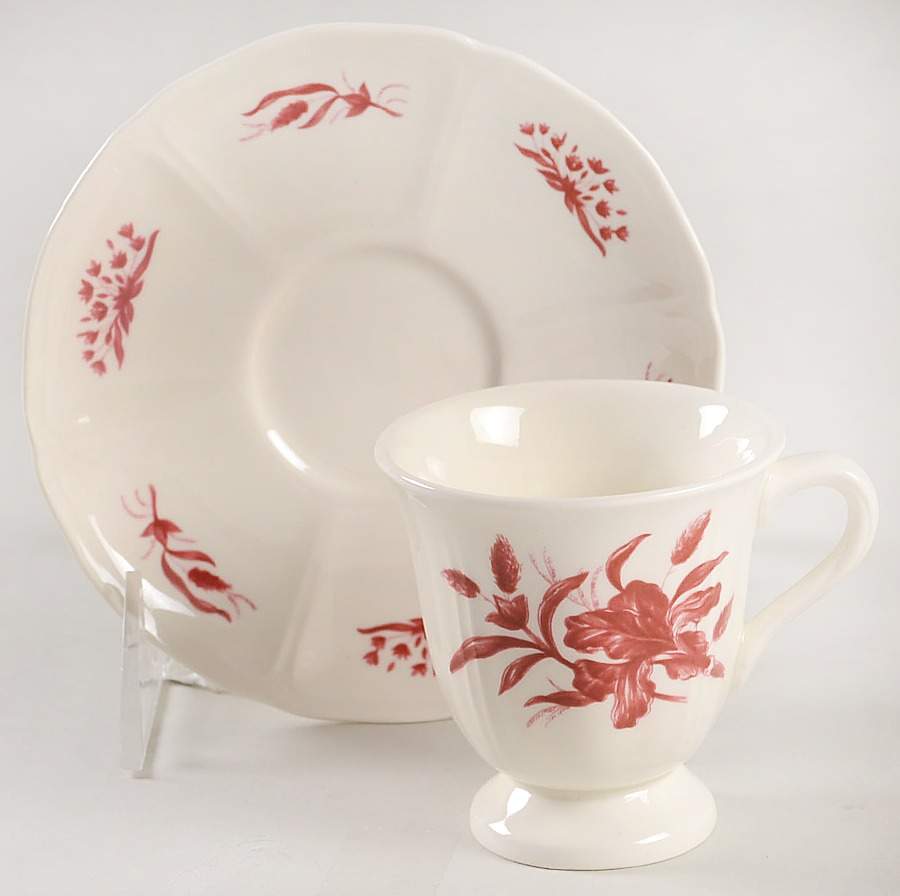 Iris Footed Demitasse Cup & Saucer Set by Wedgwood-1